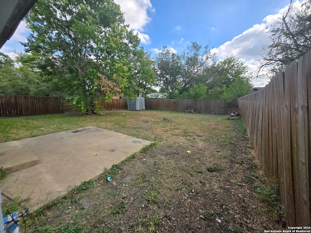 view of yard with a patio area