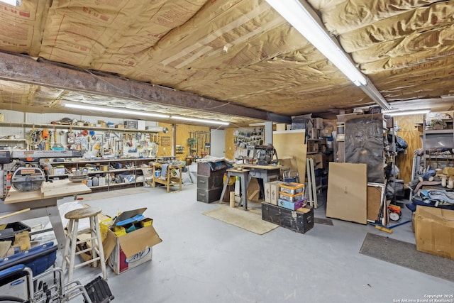 interior space with a workshop area