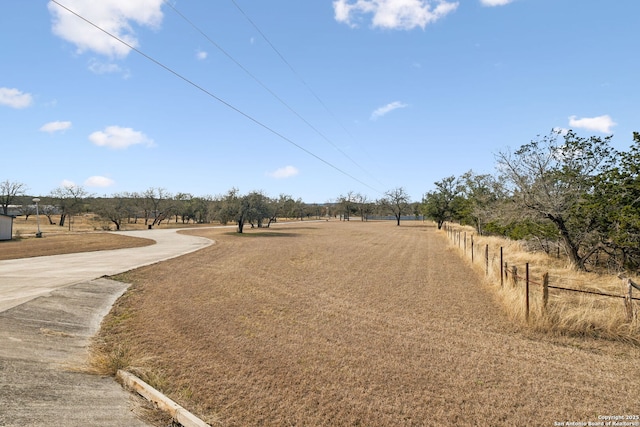 view of road featuring a rural view