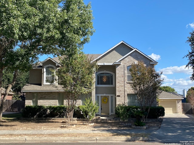 view of front property with a garage