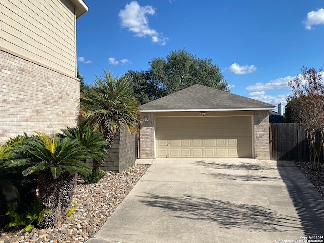 view of garage