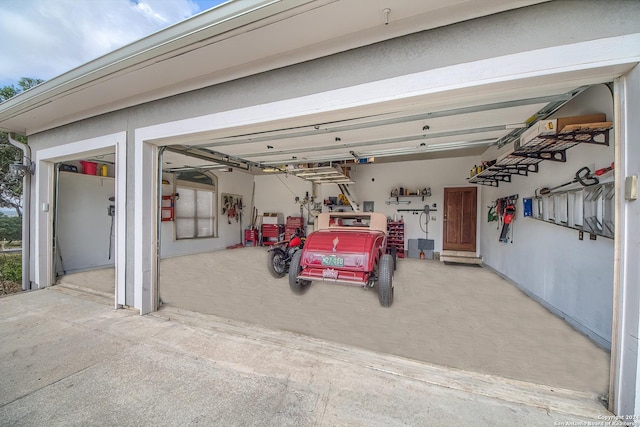 view of garage