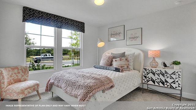 bedroom with carpet