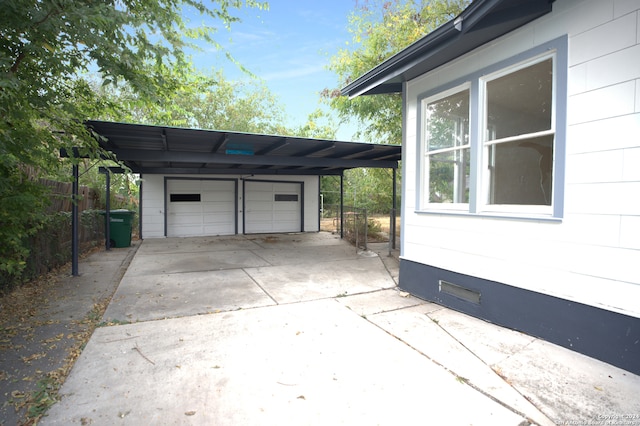 view of garage