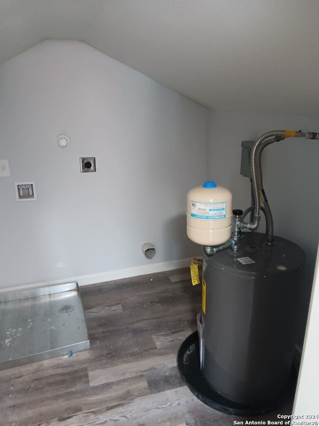 utility room featuring electric water heater