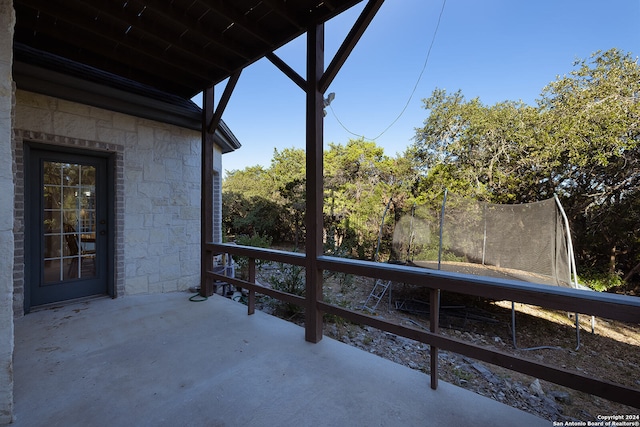 view of patio featuring a trampoline