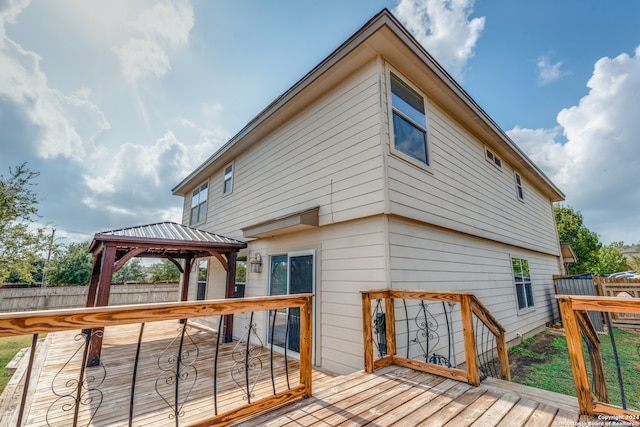 deck featuring a gazebo