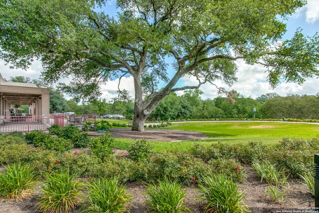 view of property's community featuring a yard