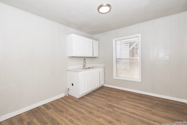 interior space featuring dark hardwood / wood-style floors and sink