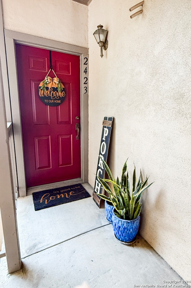 view of doorway to property