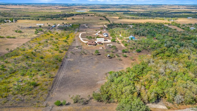 drone / aerial view featuring a rural view