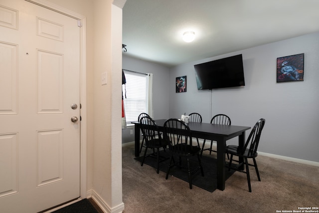 view of carpeted dining room