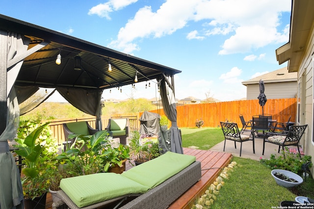 view of patio / terrace featuring a gazebo