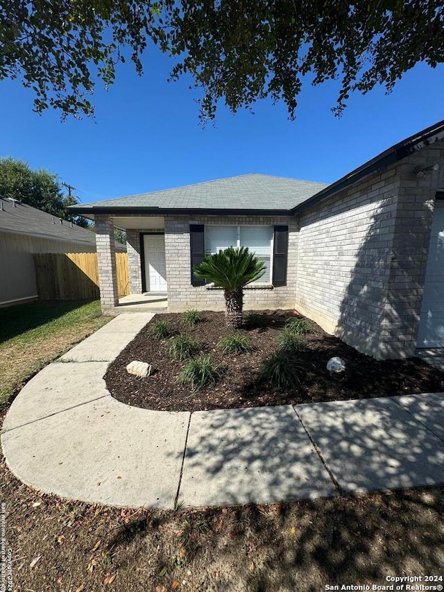 exterior space featuring a garage