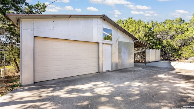 view of garage