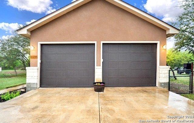 view of garage