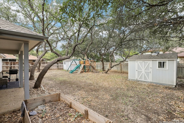 view of yard featuring a playground