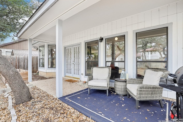 view of patio with french doors