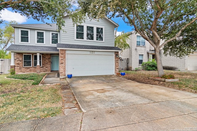 front facade with a garage