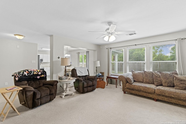 7303 Autumn Flower, Converse, TX 78109 - living room featuring carpet and ceiling fan