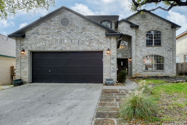 view of front of house with a garage