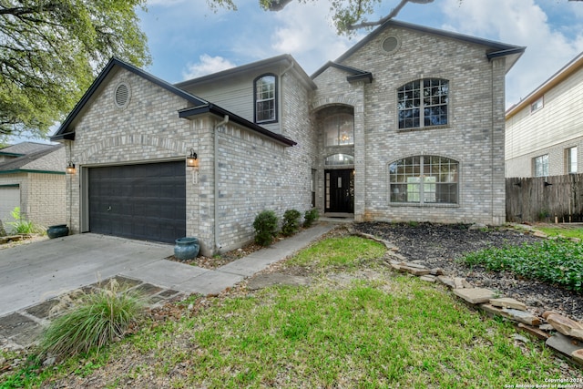 view of front of property featuring a garage