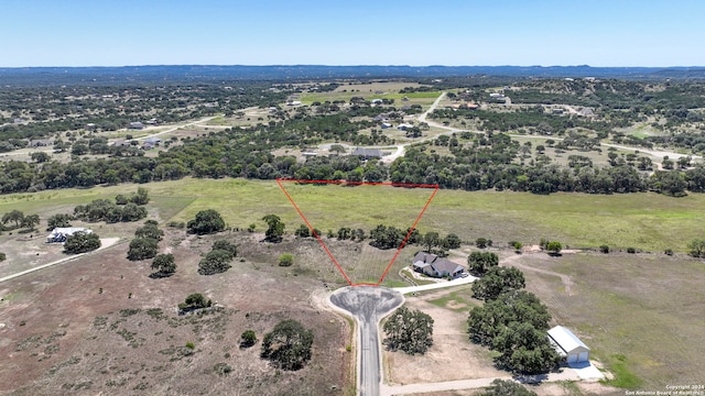 aerial view featuring a rural view