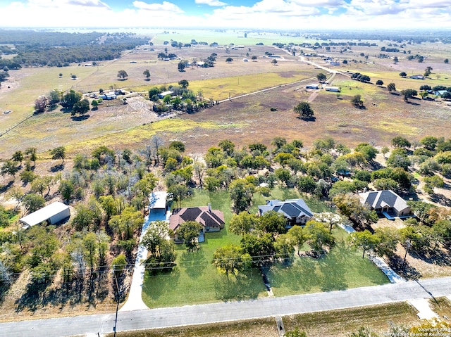 bird's eye view featuring a rural view