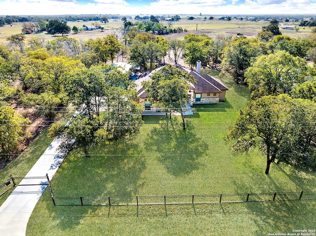 drone / aerial view with a rural view