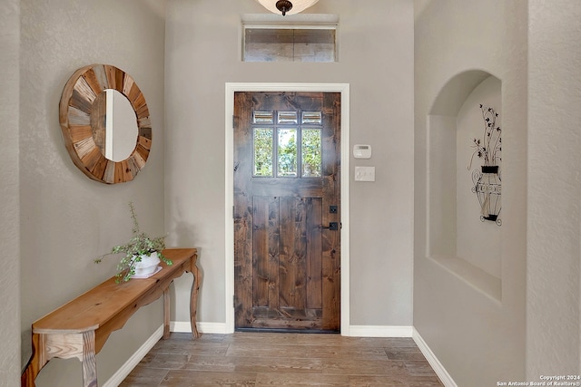 entryway featuring hardwood / wood-style flooring