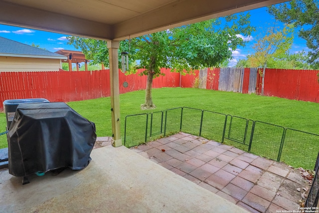 view of patio featuring area for grilling