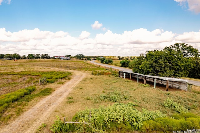 exterior space featuring a rural view