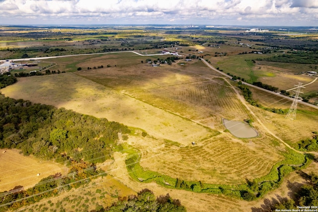 bird's eye view with a rural view