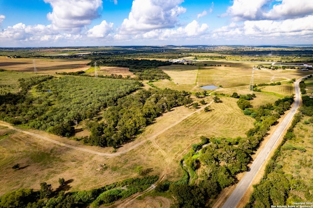 aerial view featuring a rural view