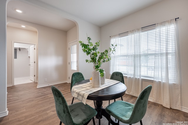 dining area featuring hardwood / wood-style flooring