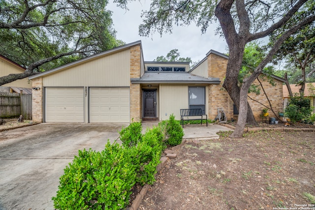 view of front of house with a garage