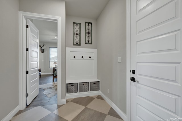 mudroom featuring light wood-type flooring