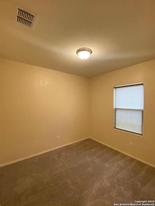 empty room featuring carpet and a textured ceiling