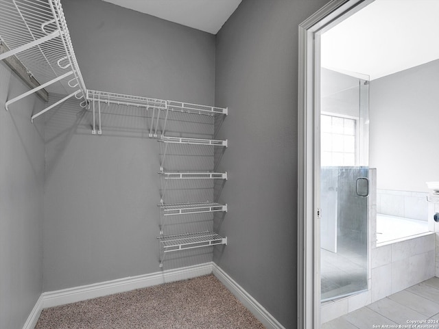 view of walk in closet