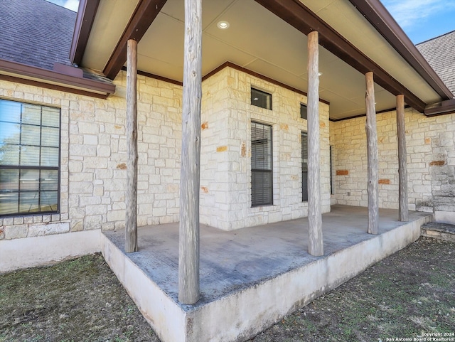 view of patio with covered porch