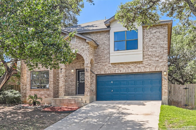 view of front of house with a garage