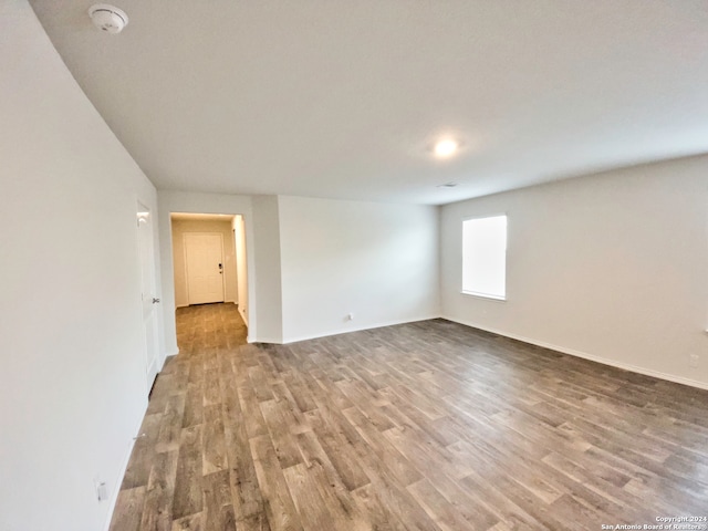 spare room featuring light hardwood / wood-style floors