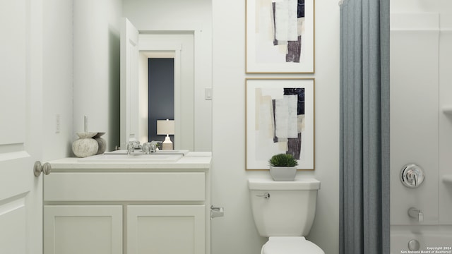 bathroom with vanity and toilet