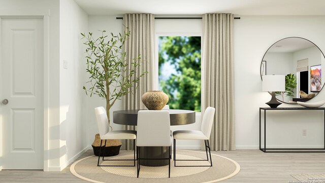 dining room featuring light wood-type flooring