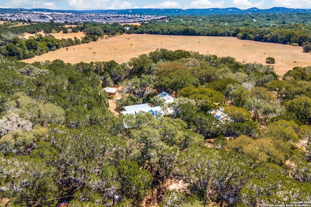 aerial view with a mountain view