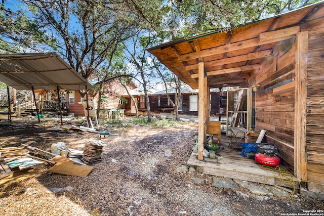 view of yard featuring a deck