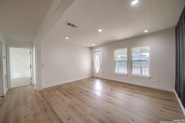 entrance foyer with light wood-type flooring