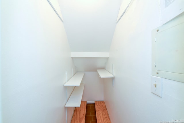 stairs featuring tile patterned floors