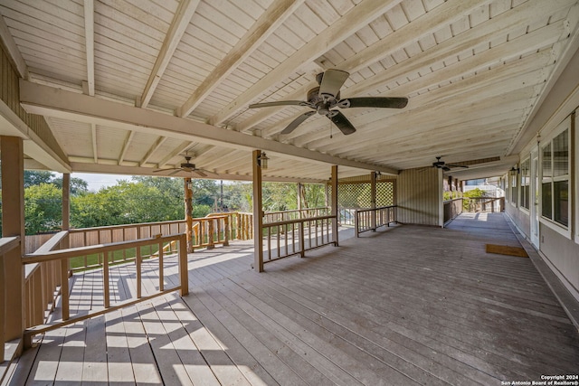 wooden terrace with covered porch