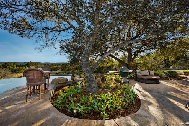 view of patio featuring grilling area